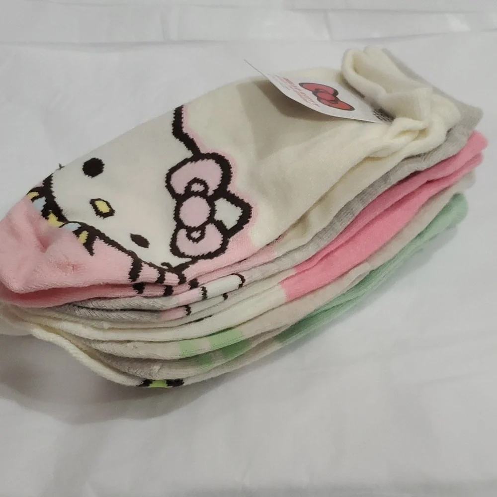 Hello Kitty assorted hello‎ kitty & friends printed no show socks, 5pairs new